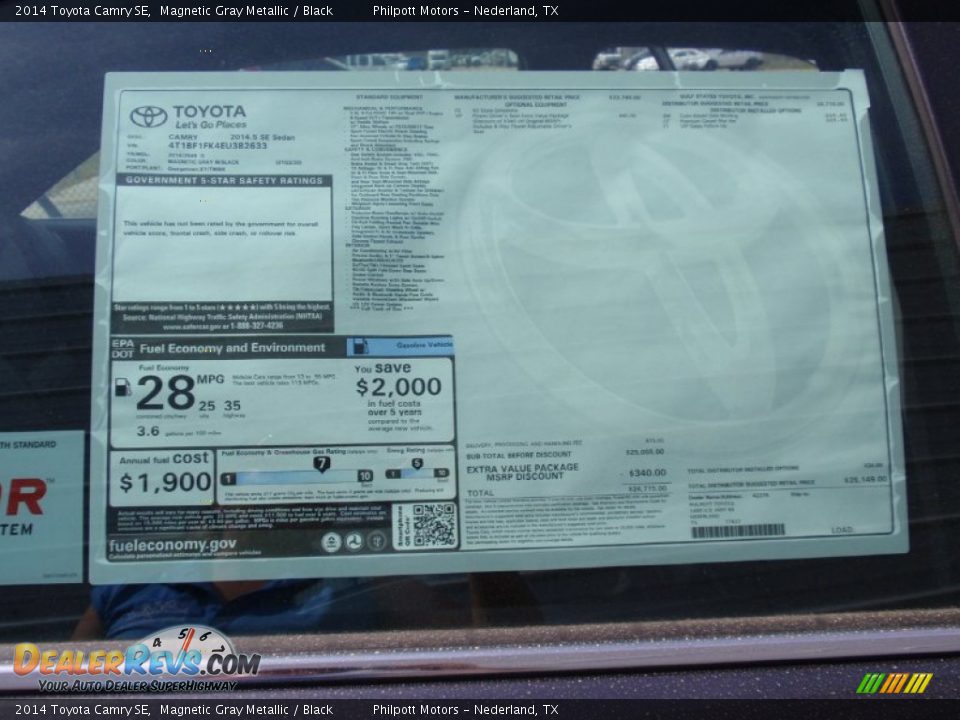 2014 Toyota Camry SE Magnetic Gray Metallic / Black Photo #34