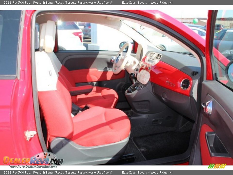 2012 Fiat 500 Pop Rosso Brillante (Red) / Tessuto Rosso/Avorio (Red/Ivory) Photo #8