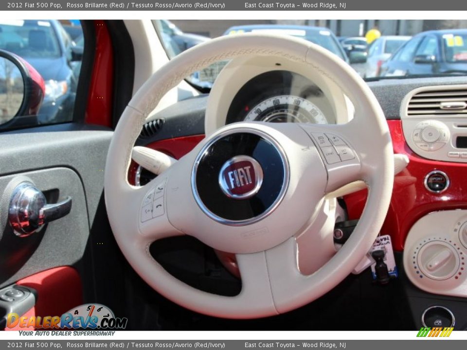 2012 Fiat 500 Pop Rosso Brillante (Red) / Tessuto Rosso/Avorio (Red/Ivory) Photo #13