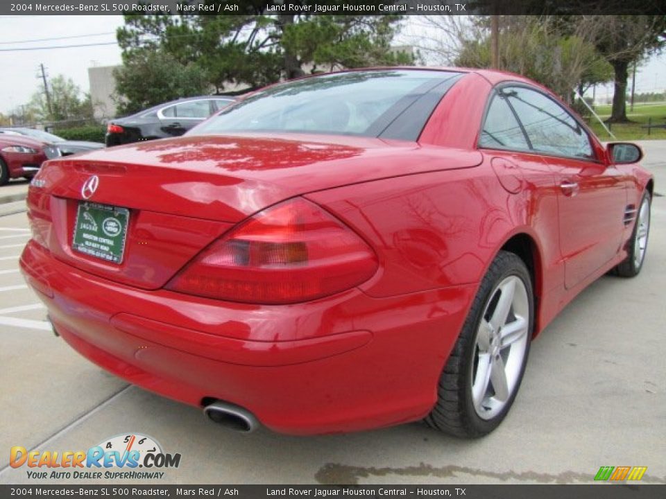 2004 Mercedes-Benz SL 500 Roadster Mars Red / Ash Photo #11