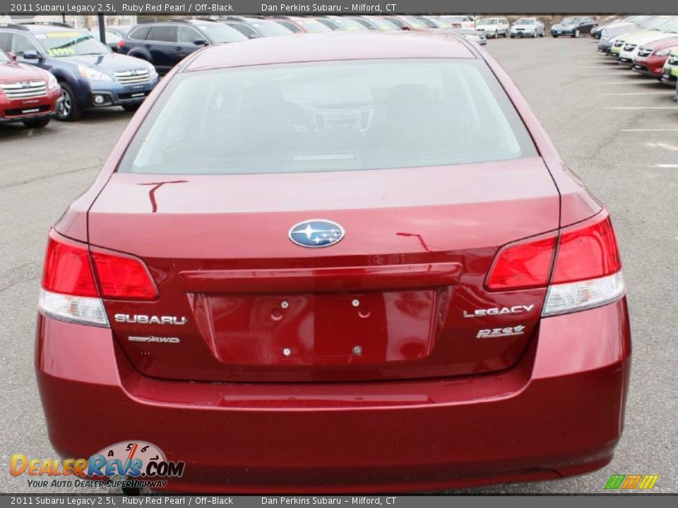 2011 Subaru Legacy 2.5i Ruby Red Pearl / Off-Black Photo #7