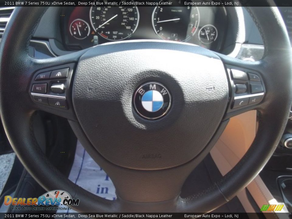 2011 BMW 7 Series 750Li xDrive Sedan Deep Sea Blue Metallic / Saddle/Black Nappa Leather Photo #12