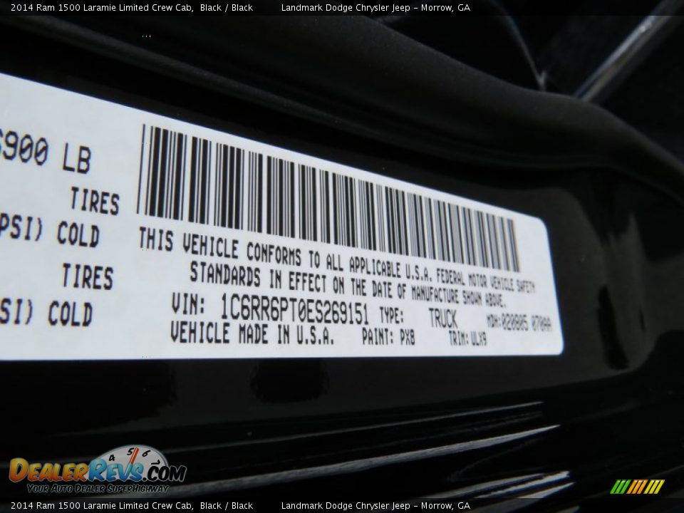 2014 Ram 1500 Laramie Limited Crew Cab Black / Black Photo #11
