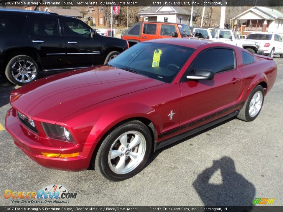 2007 Ford Mustang V6 Premium Coupe Redfire Metallic / Black/Dove Accent Photo #1