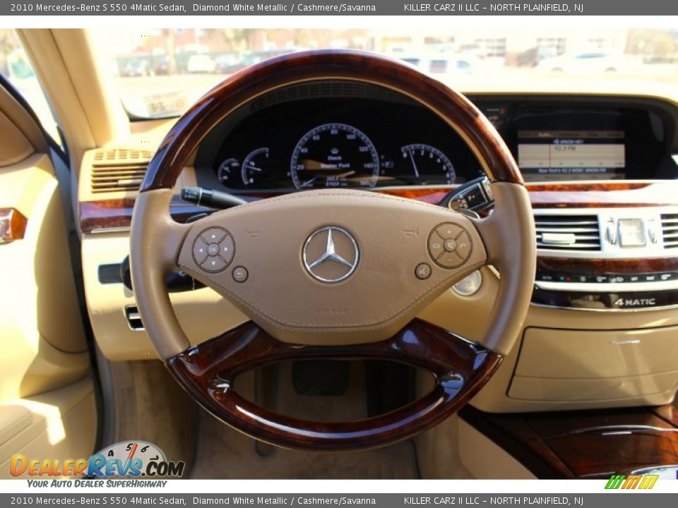2010 Mercedes-Benz S 550 4Matic Sedan Diamond White Metallic / Cashmere/Savanna Photo #15
