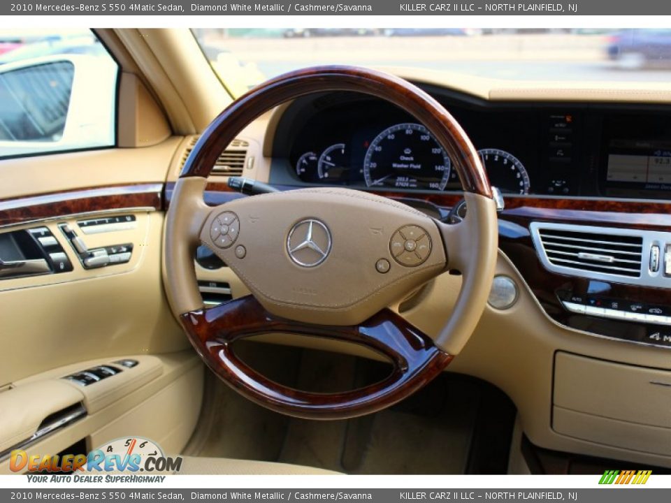 2010 Mercedes-Benz S 550 4Matic Sedan Diamond White Metallic / Cashmere/Savanna Photo #32