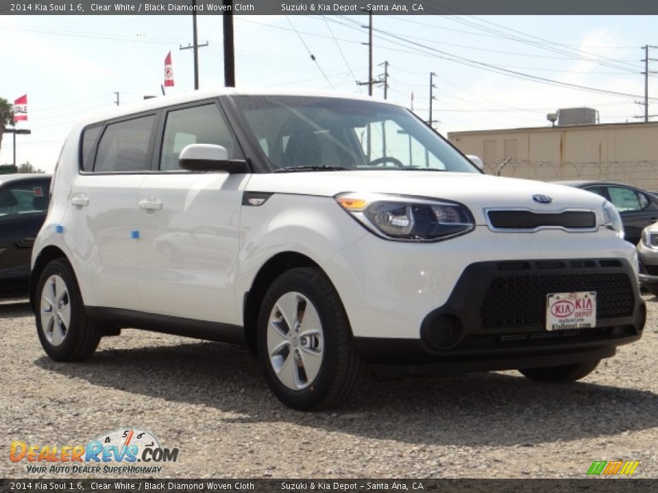 2014 Kia Soul 1.6 Clear White / Black Diamond Woven Cloth Photo #1