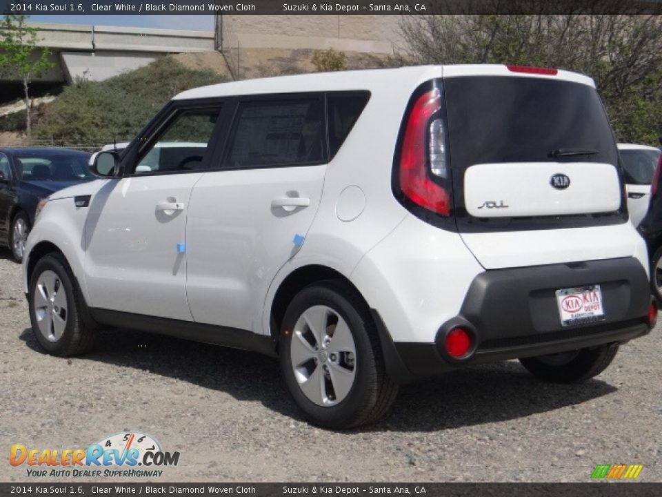 2014 Kia Soul 1.6 Clear White / Black Diamond Woven Cloth Photo #4