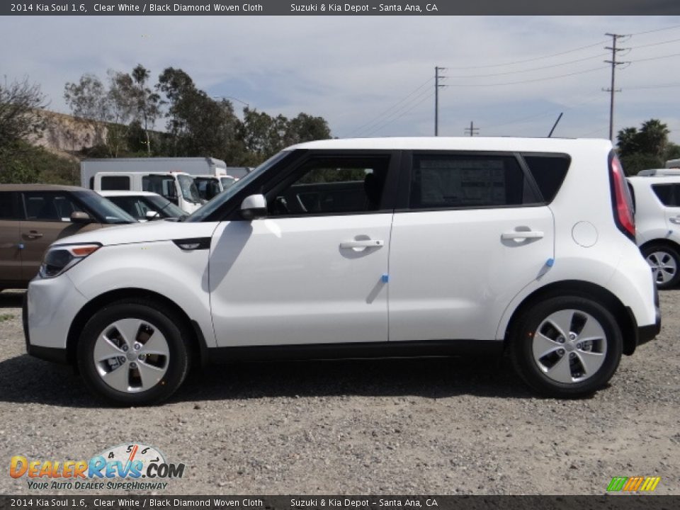2014 Kia Soul 1.6 Clear White / Black Diamond Woven Cloth Photo #5