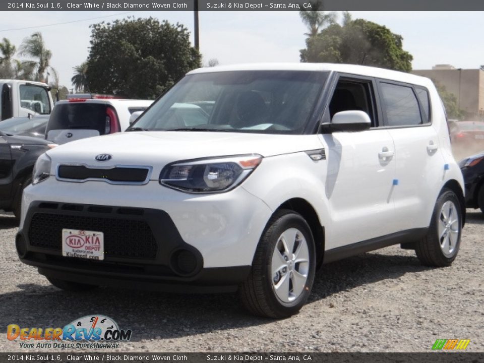 2014 Kia Soul 1.6 Clear White / Black Diamond Woven Cloth Photo #6