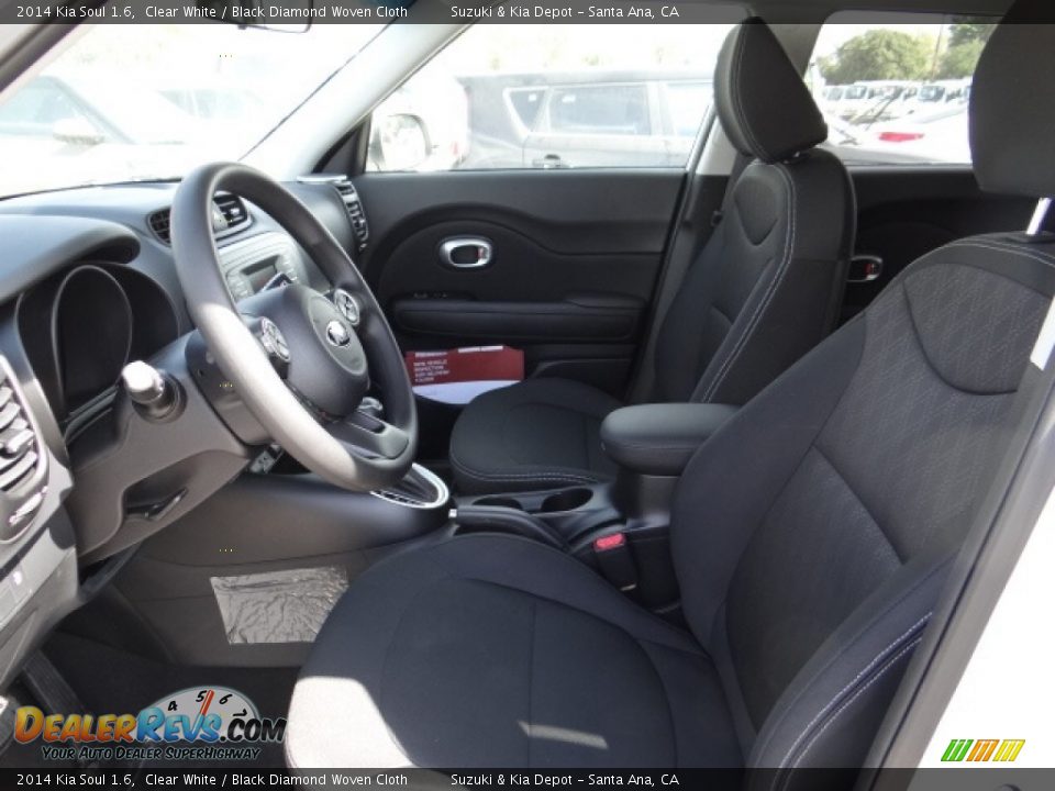 2014 Kia Soul 1.6 Clear White / Black Diamond Woven Cloth Photo #11
