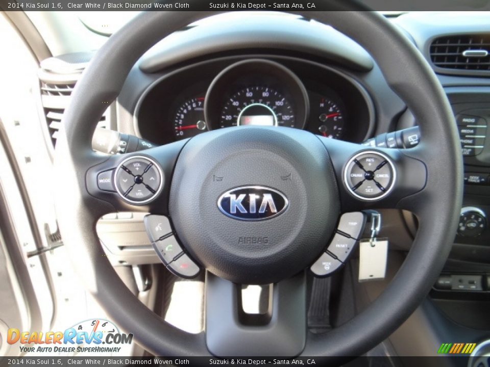 2014 Kia Soul 1.6 Clear White / Black Diamond Woven Cloth Photo #12