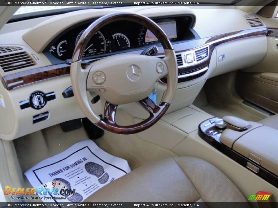 2008 Mercedes-Benz S 550 Sedan Arctic White / Cashmere/Savanna Photo #33