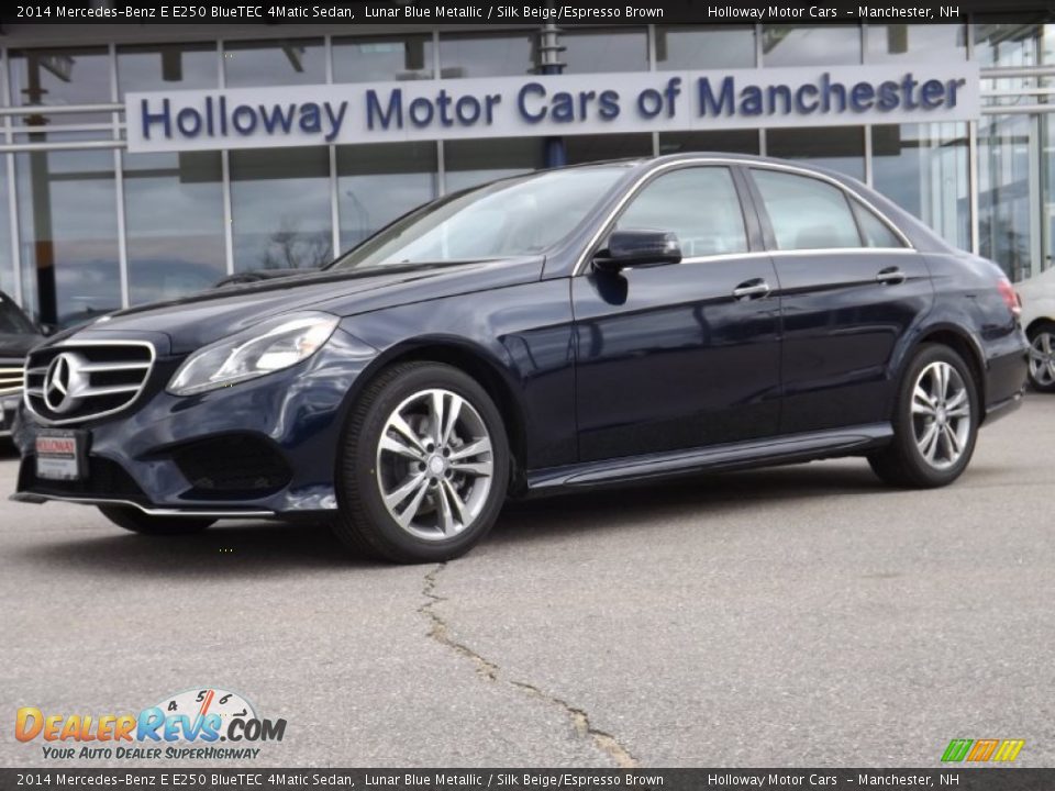 2014 Mercedes-Benz E E250 BlueTEC 4Matic Sedan Lunar Blue Metallic / Silk Beige/Espresso Brown Photo #1