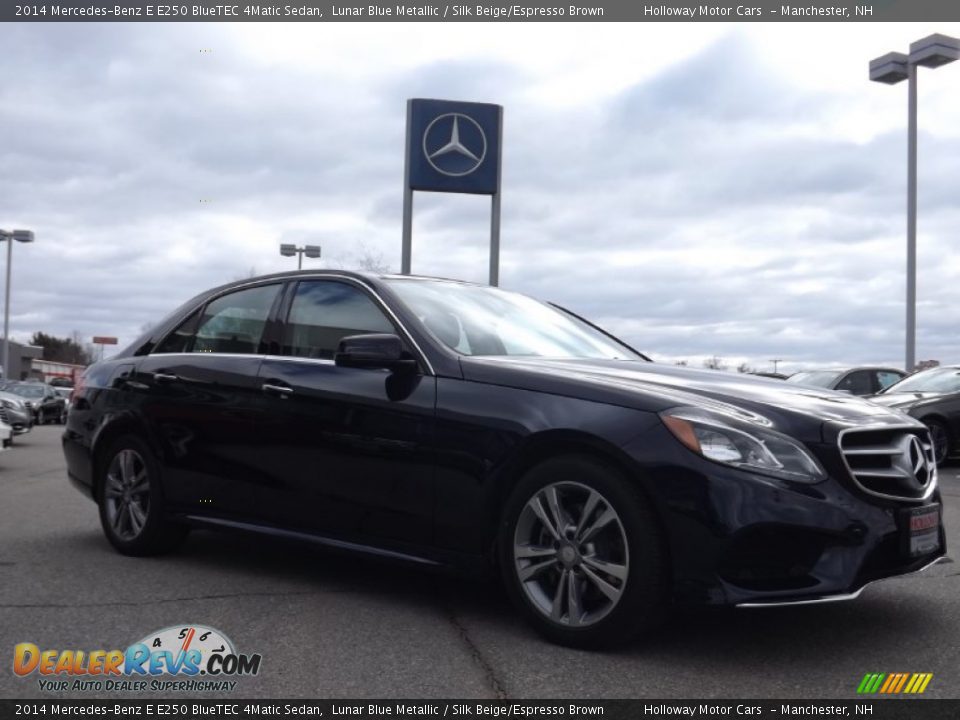 2014 Mercedes-Benz E E250 BlueTEC 4Matic Sedan Lunar Blue Metallic / Silk Beige/Espresso Brown Photo #3