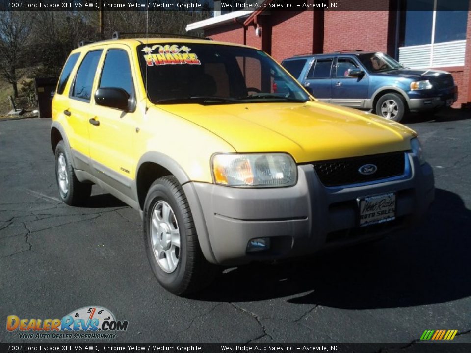 2002 Ford Escape XLT V6 4WD Chrome Yellow / Medium Graphite Photo #1