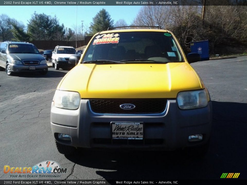 2002 Ford Escape XLT V6 4WD Chrome Yellow / Medium Graphite Photo #2