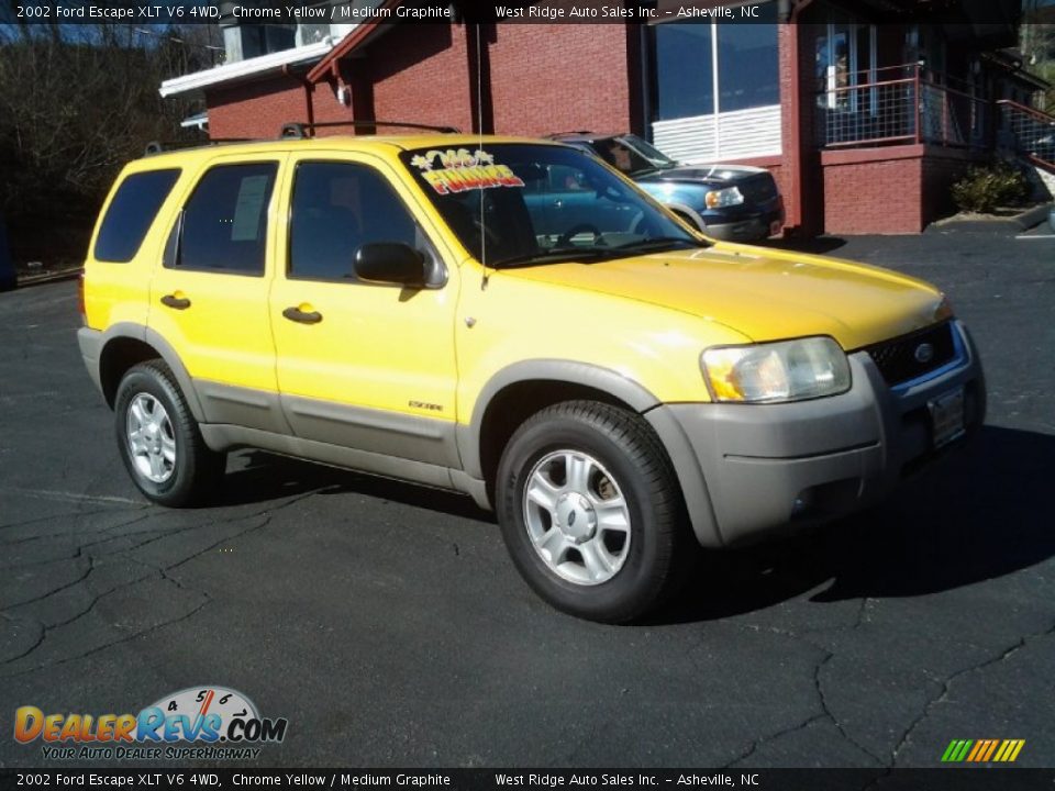 2002 Ford Escape XLT V6 4WD Chrome Yellow / Medium Graphite Photo #3