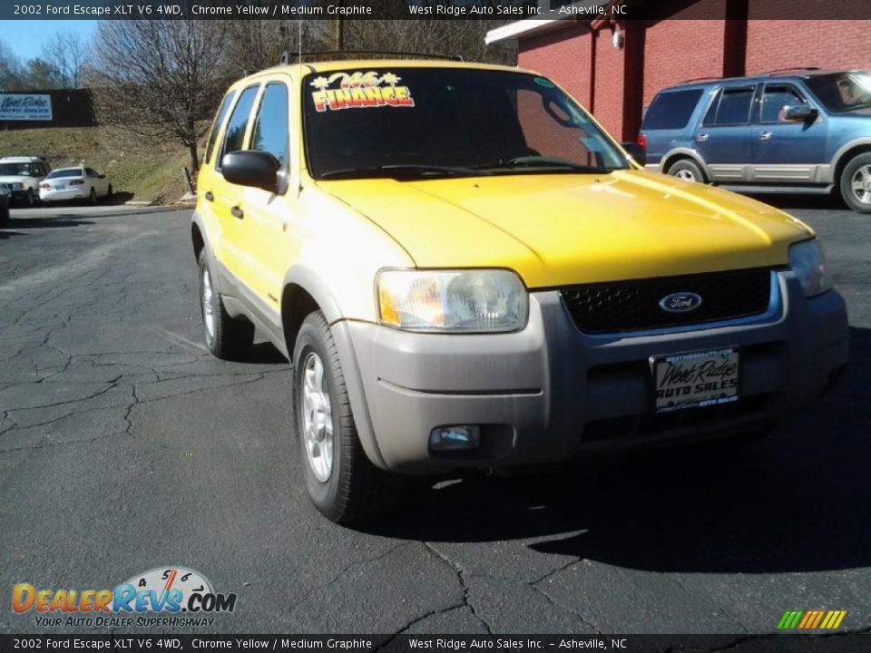 2002 Ford Escape XLT V6 4WD Chrome Yellow / Medium Graphite Photo #4