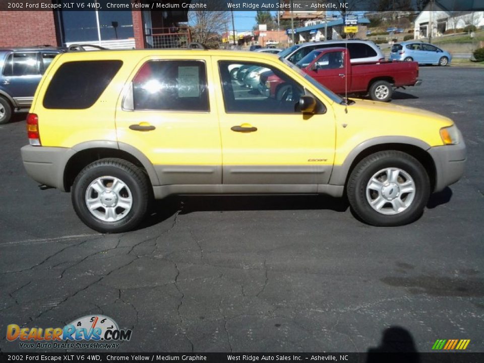 2002 Ford Escape XLT V6 4WD Chrome Yellow / Medium Graphite Photo #6