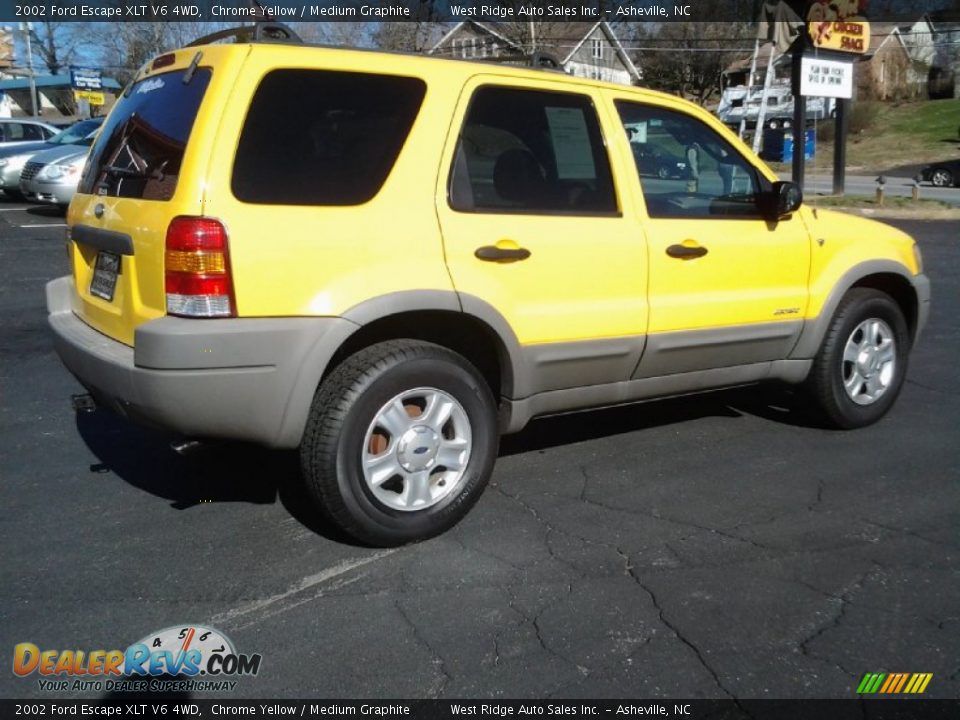 2002 Ford Escape XLT V6 4WD Chrome Yellow / Medium Graphite Photo #7