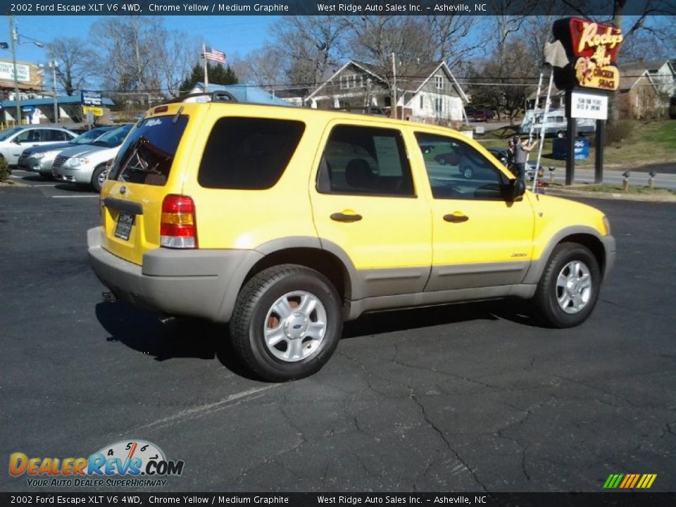 2002 Ford Escape XLT V6 4WD Chrome Yellow / Medium Graphite Photo #8