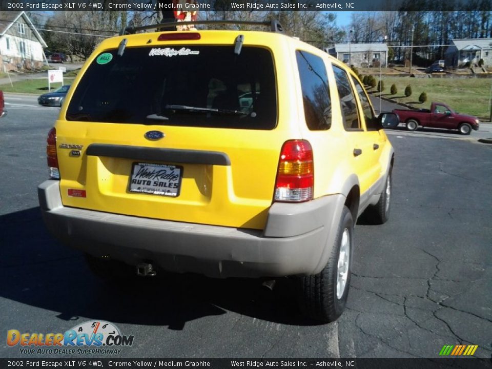 2002 Ford Escape XLT V6 4WD Chrome Yellow / Medium Graphite Photo #9