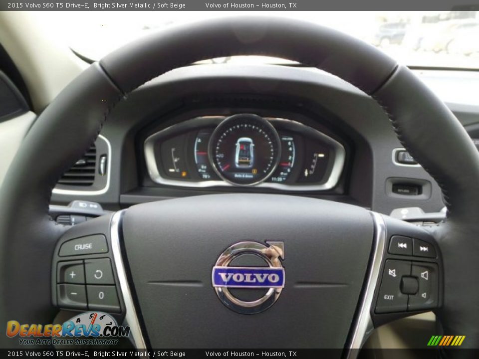 2015 Volvo S60 T5 Drive-E Bright Silver Metallic / Soft Beige Photo #19