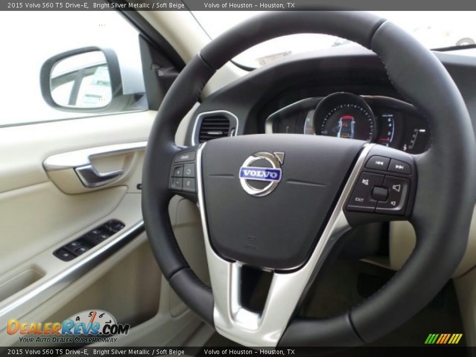 2015 Volvo S60 T5 Drive-E Bright Silver Metallic / Soft Beige Photo #25