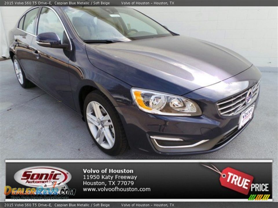2015 Volvo S60 T5 Drive-E Caspian Blue Metallic / Soft Beige Photo #1