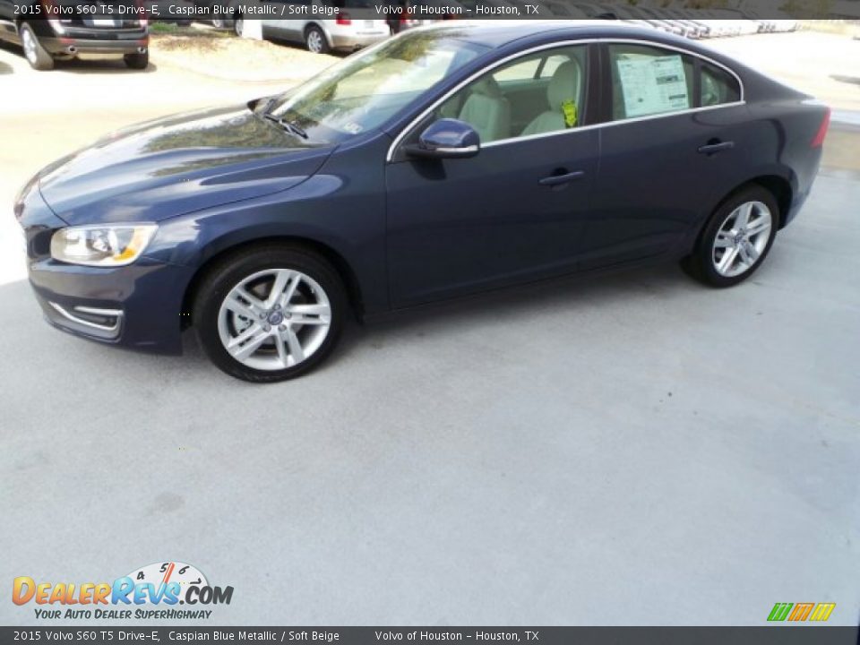 2015 Volvo S60 T5 Drive-E Caspian Blue Metallic / Soft Beige Photo #4