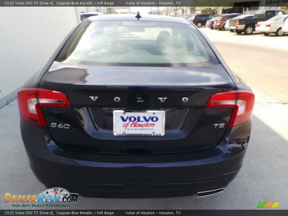 2015 Volvo S60 T5 Drive-E Caspian Blue Metallic / Soft Beige Photo #5