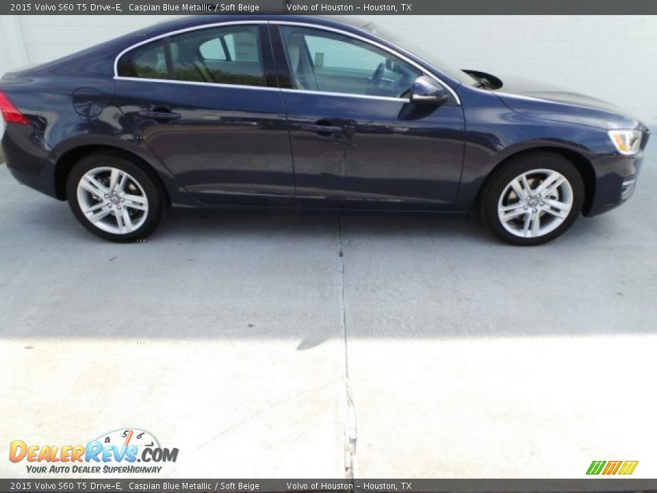 2015 Volvo S60 T5 Drive-E Caspian Blue Metallic / Soft Beige Photo #7