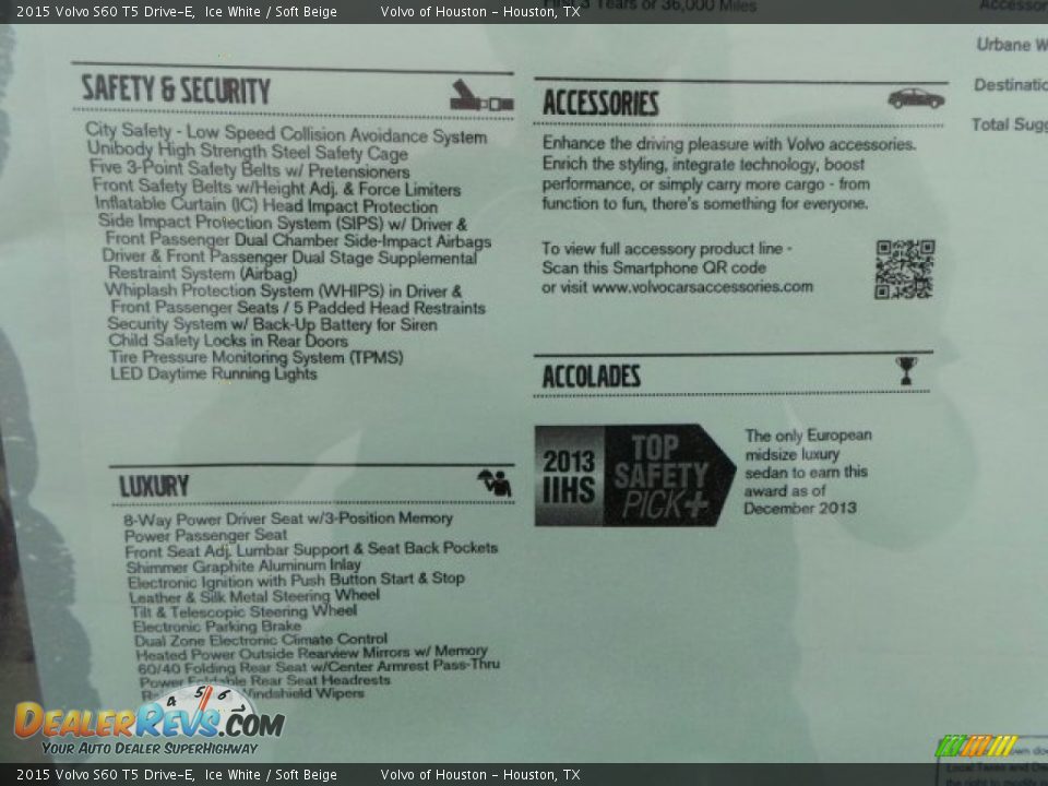 2015 Volvo S60 T5 Drive-E Ice White / Soft Beige Photo #32