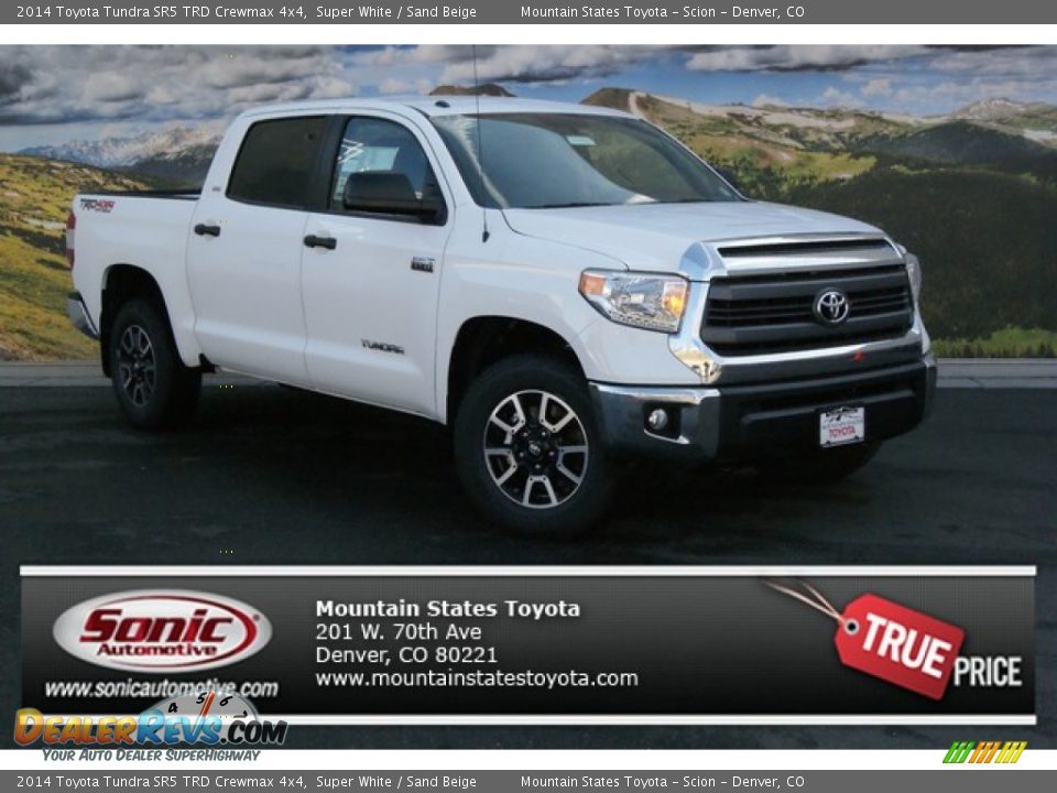 2014 Toyota Tundra SR5 TRD Crewmax 4x4 Super White / Sand Beige Photo #1
