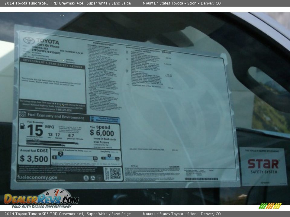 2014 Toyota Tundra SR5 TRD Crewmax 4x4 Super White / Sand Beige Photo #10