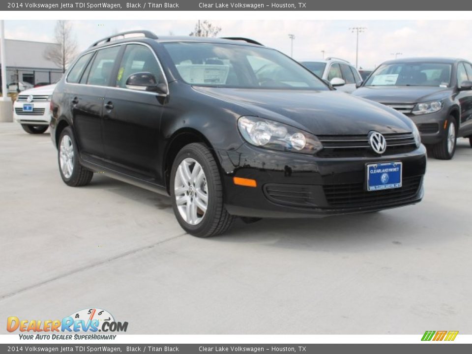 2014 Volkswagen Jetta TDI SportWagen Black / Titan Black Photo #1