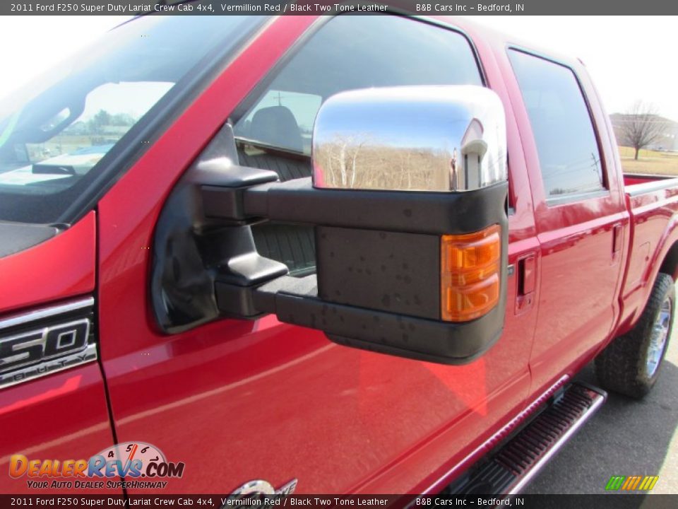 2011 Ford F250 Super Duty Lariat Crew Cab 4x4 Vermillion Red / Black Two Tone Leather Photo #12