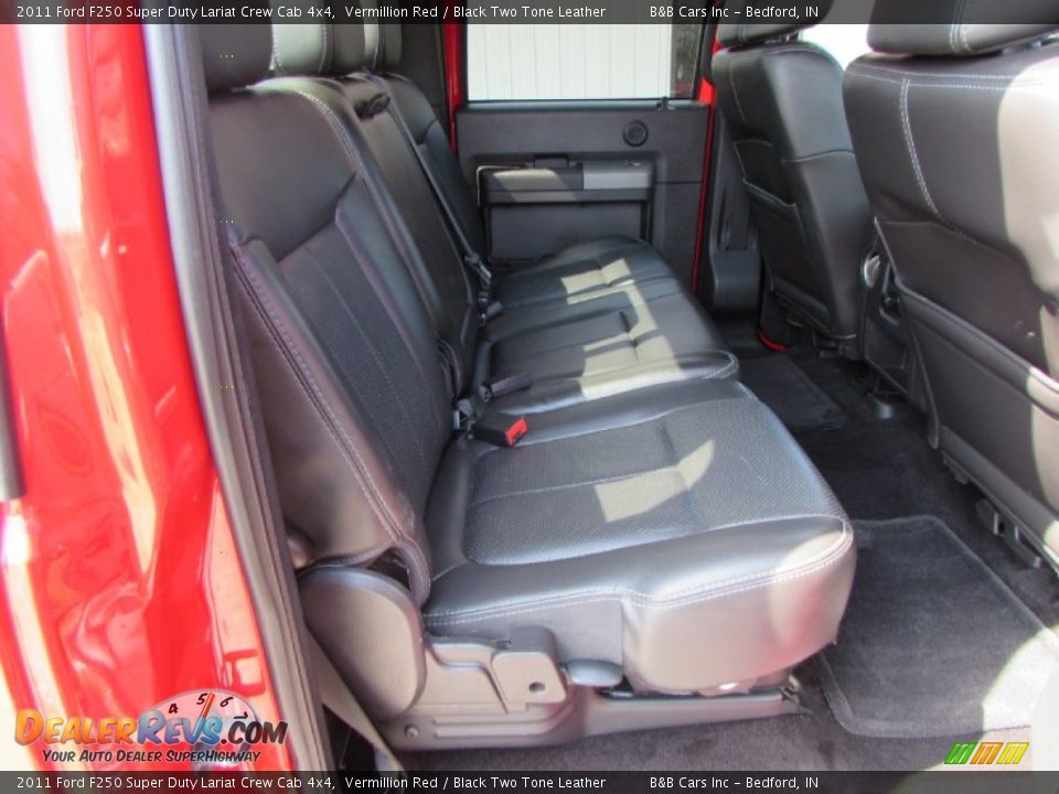 2011 Ford F250 Super Duty Lariat Crew Cab 4x4 Vermillion Red / Black Two Tone Leather Photo #22