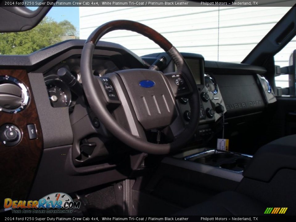 2014 Ford F250 Super Duty Platinum Crew Cab 4x4 White Platinum Tri-Coat / Platinum Black Leather Photo #27