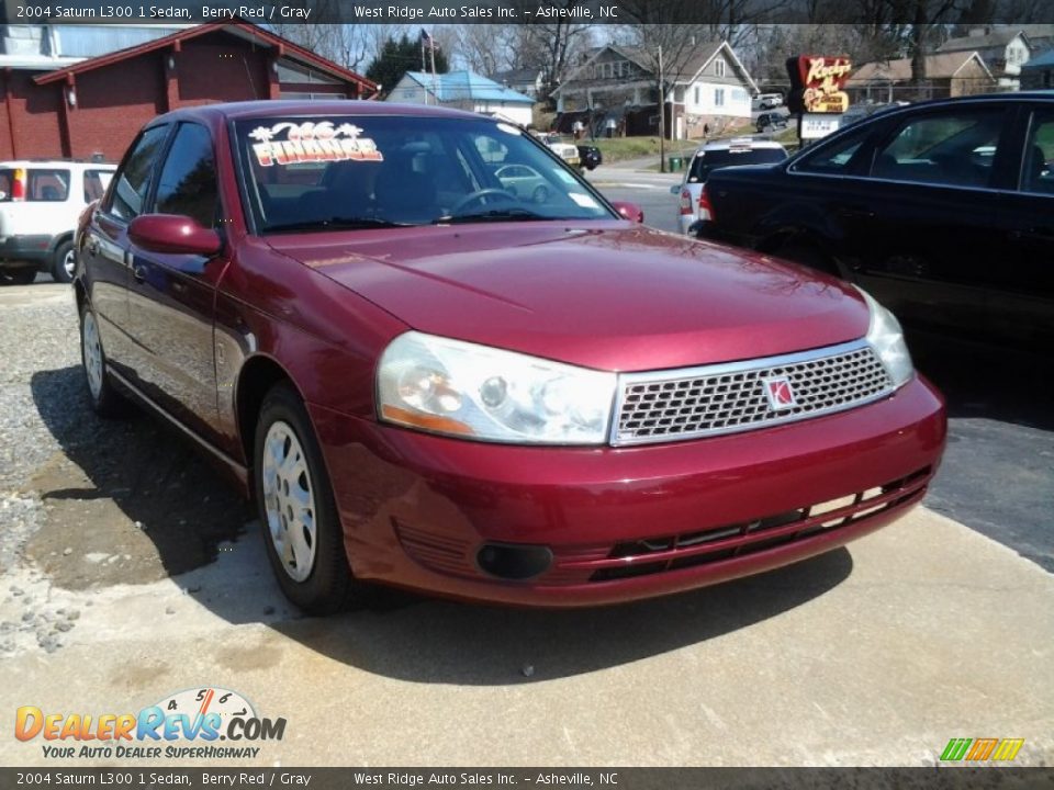 2004 Saturn L300 1 Sedan Berry Red / Gray Photo #1