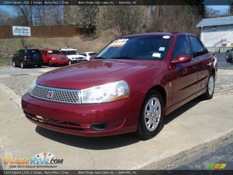 2004 Saturn L300 1 Sedan Berry Red / Gray Photo #3
