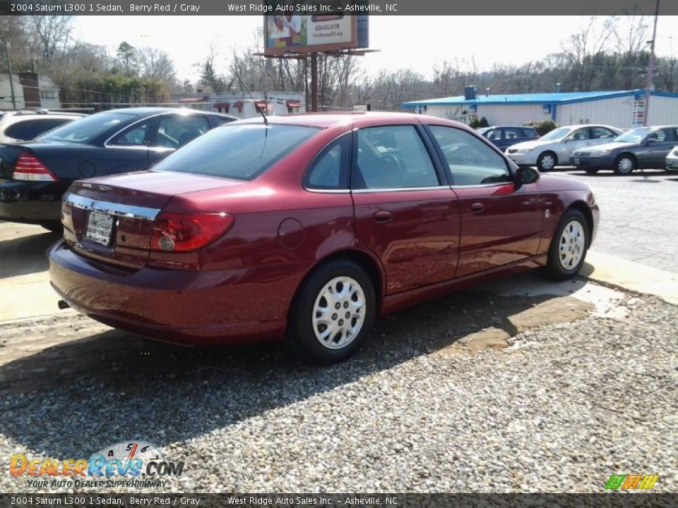 2004 Saturn L300 1 Sedan Berry Red / Gray Photo #7