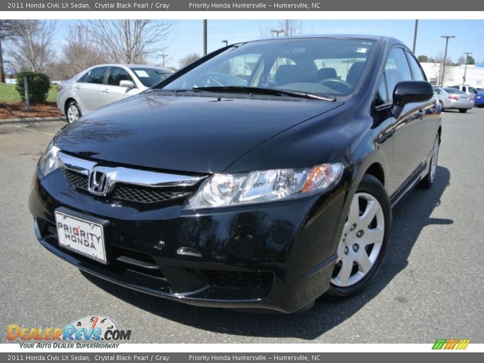 2011 Honda Civic LX Sedan Crystal Black Pearl / Gray Photo #1
