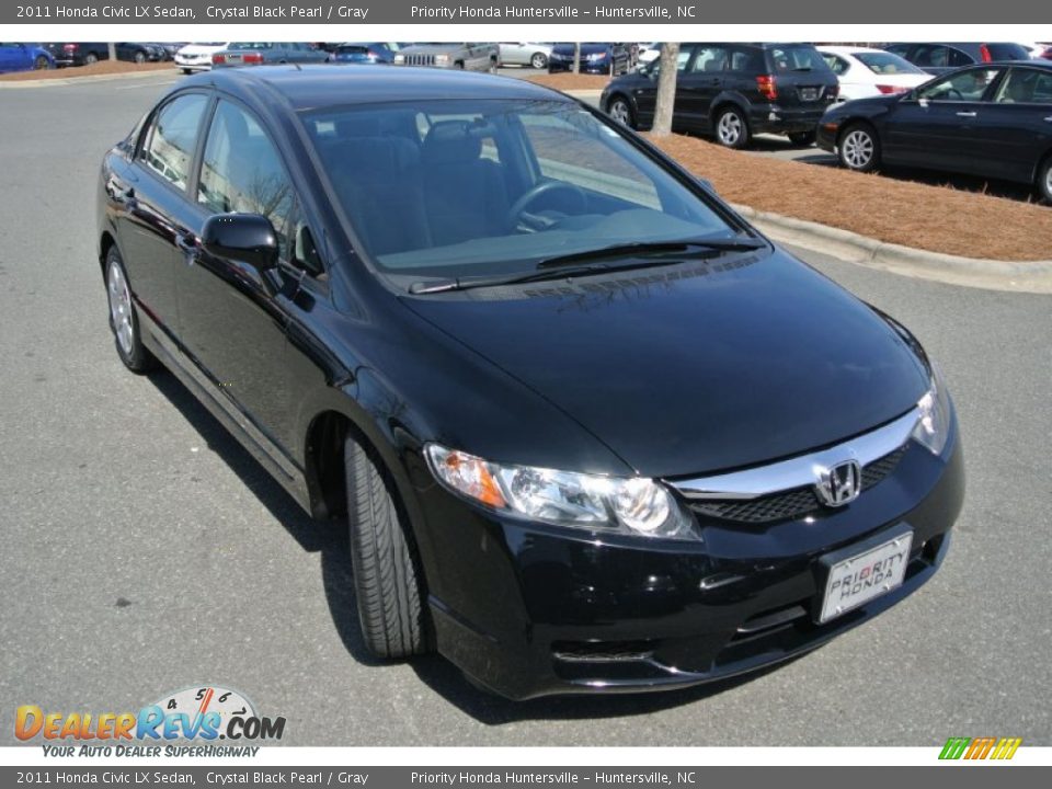 2011 Honda Civic LX Sedan Crystal Black Pearl / Gray Photo #2