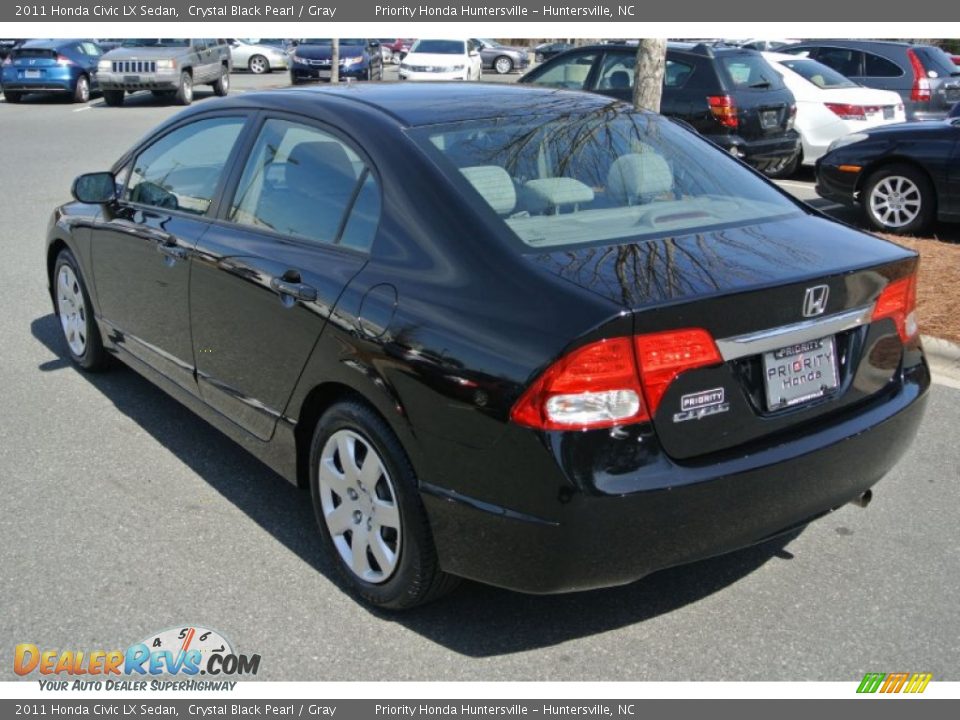 2011 Honda Civic LX Sedan Crystal Black Pearl / Gray Photo #4