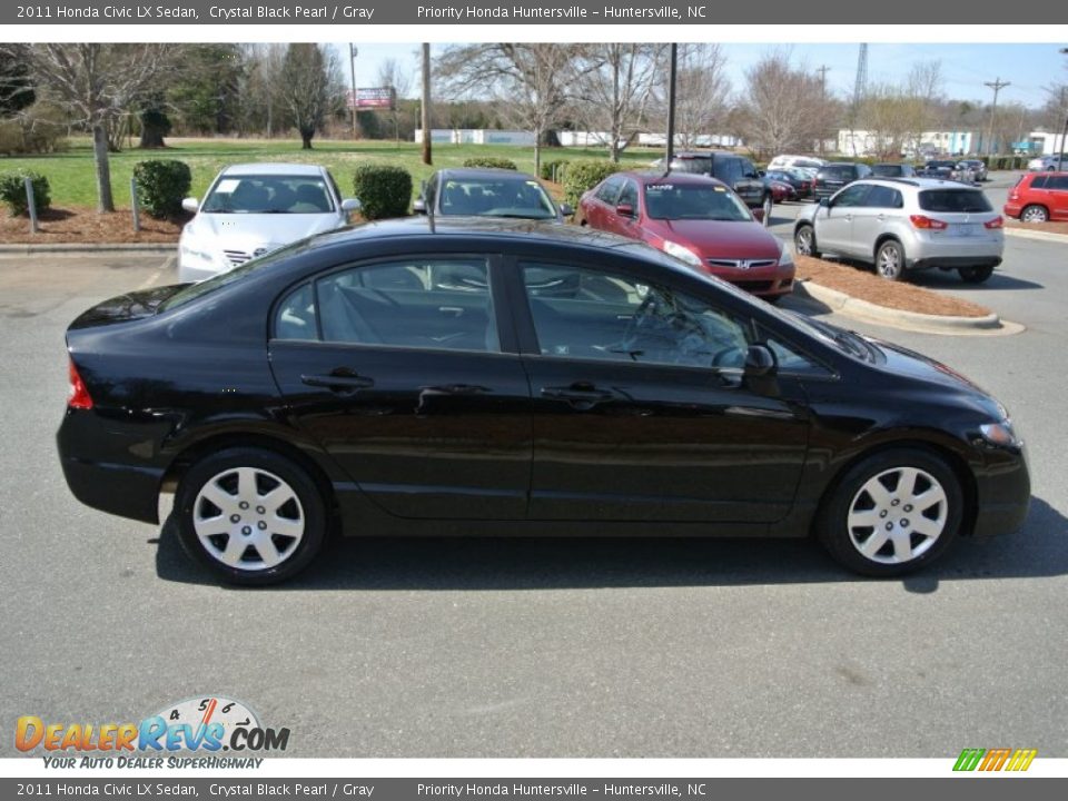 2011 Honda Civic LX Sedan Crystal Black Pearl / Gray Photo #6