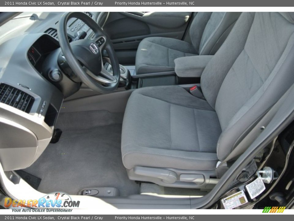 2011 Honda Civic LX Sedan Crystal Black Pearl / Gray Photo #8