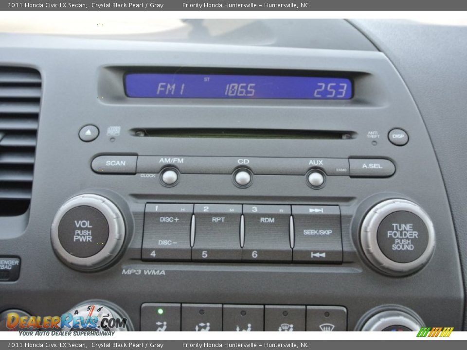 2011 Honda Civic LX Sedan Crystal Black Pearl / Gray Photo #15