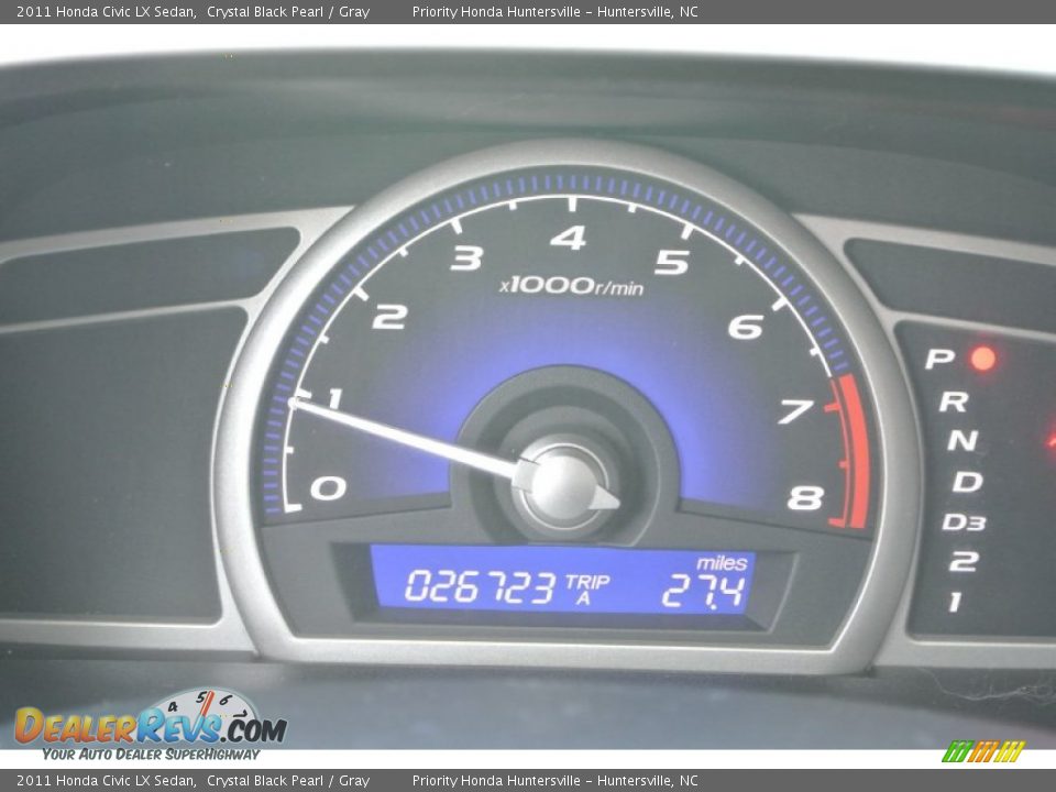 2011 Honda Civic LX Sedan Crystal Black Pearl / Gray Photo #16